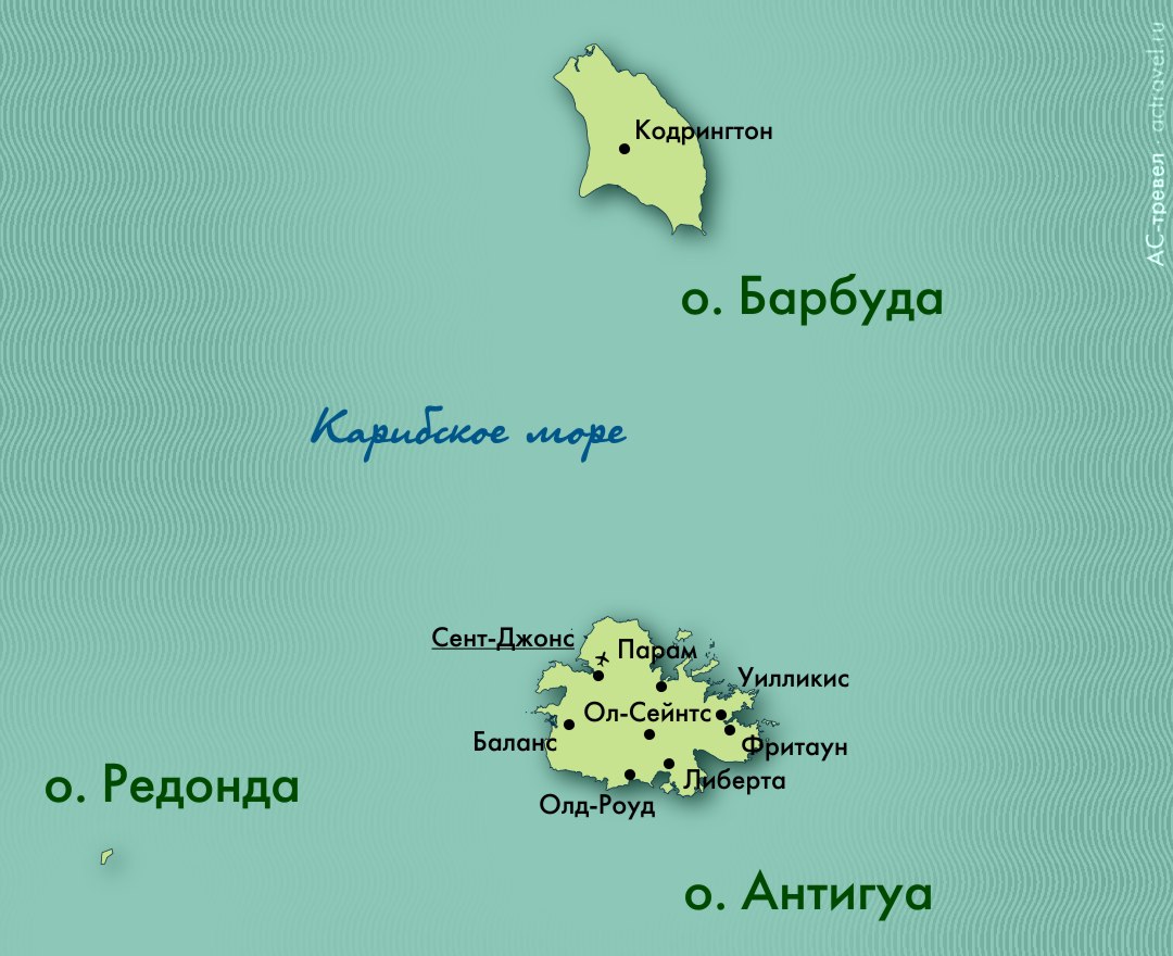 Карта Антигуа и Барбуды