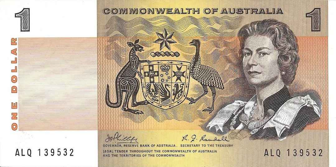 Банкнота достоинством 1 австралийский доллар