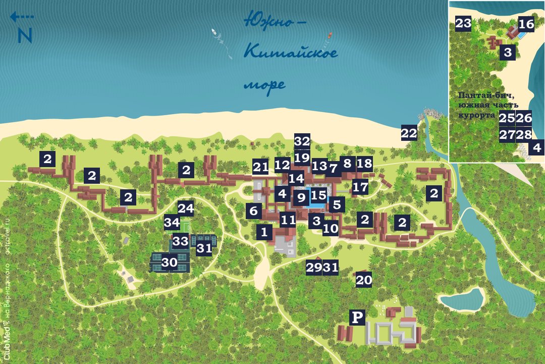 План городка Club Med Cherating Beach