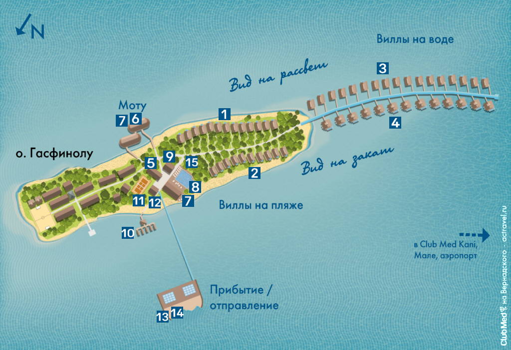 План курорта Club Med Finolhu Villas