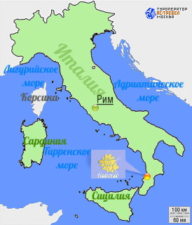 Положение городка Club Med Napitia на карте Италии