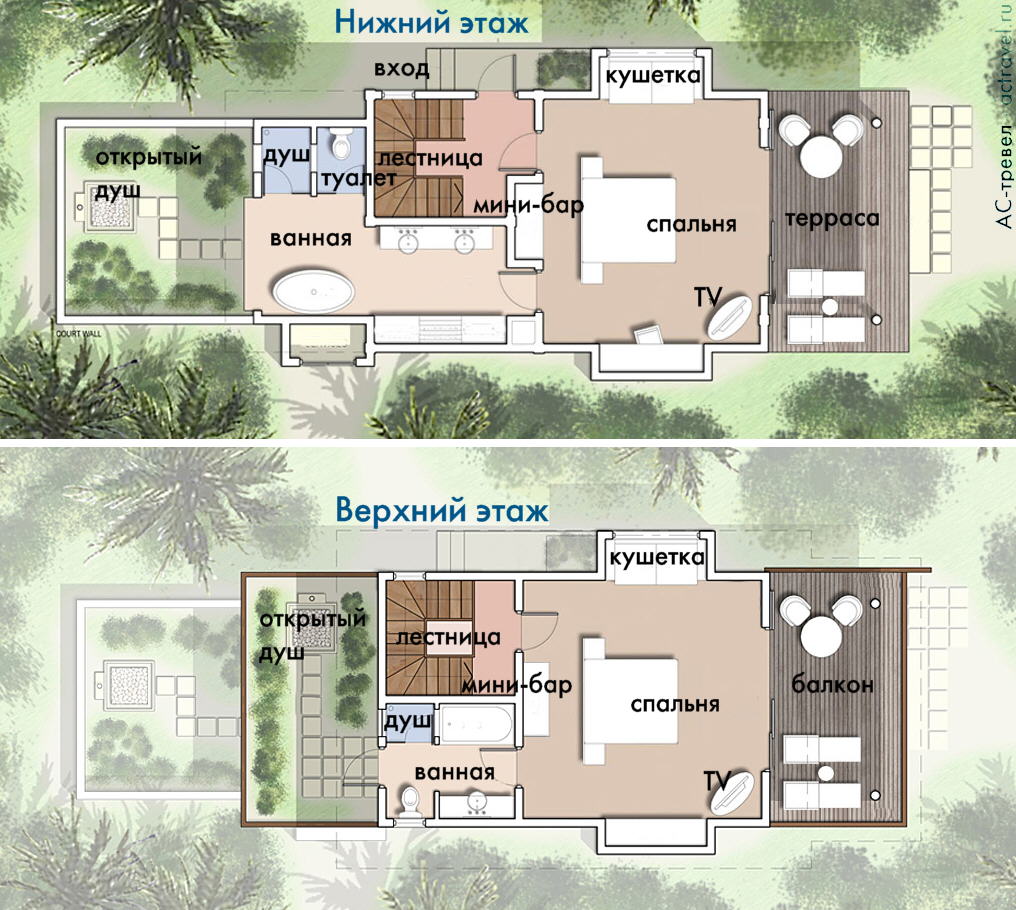 План этажей Two-Bedroom Beach House