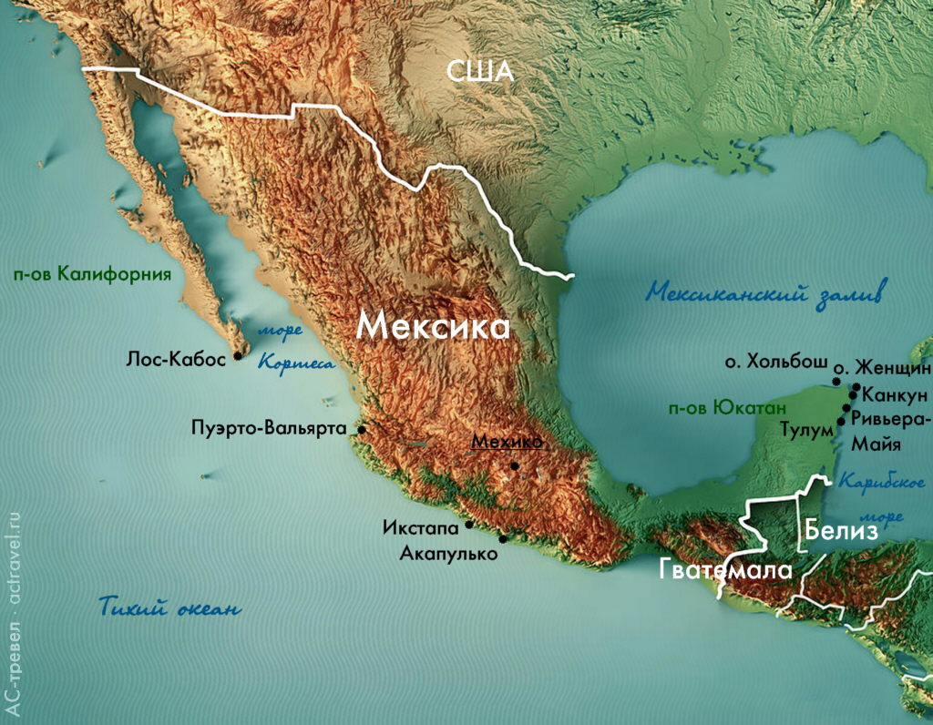 Лучшие пляжи на карте Мексики