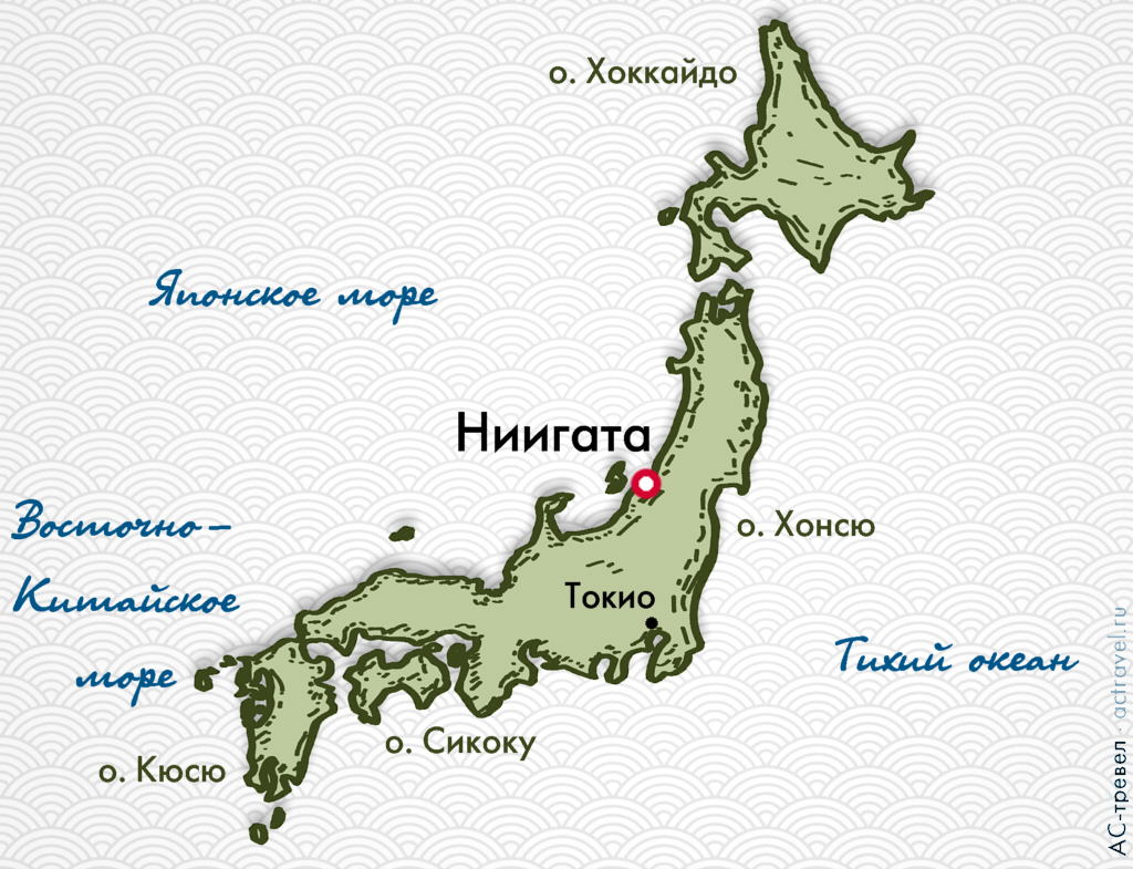 Положение Ниигаты на карте Японии
