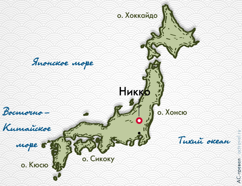 Положение Никко на карте Японии