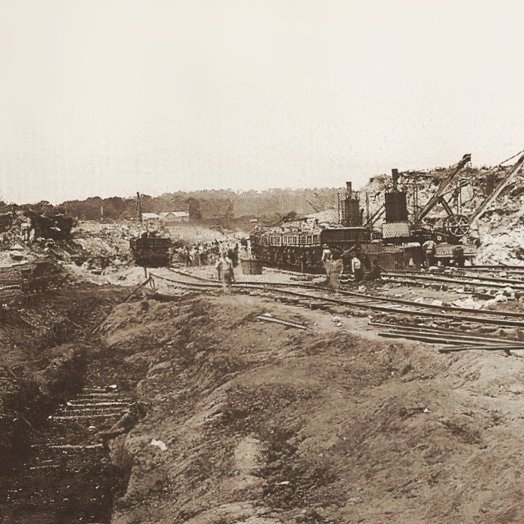 Строительство Панамского канала под управлением французов в 1888 г.