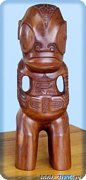 Деревянная резная полинезийская скульптура. Божество-Тики.