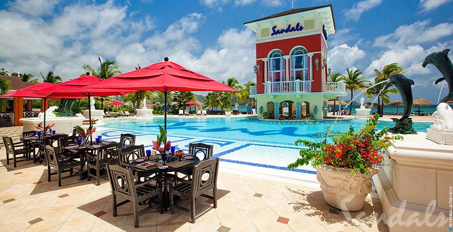 Ресторан Bayside отеля Sandals Grande St. Lucian