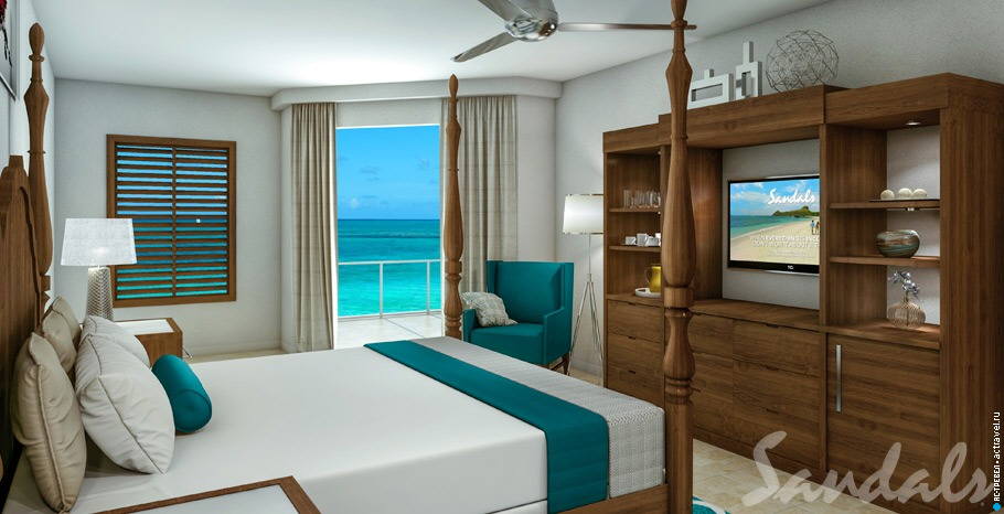 Номер Honeymoon Beachfront Room отеля Sandals South Coast