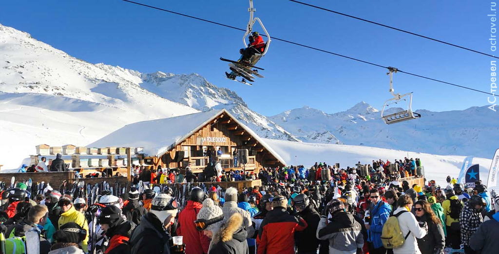 Наиболее знаменитый апре-ски бар Французских Альп La Folie Douce