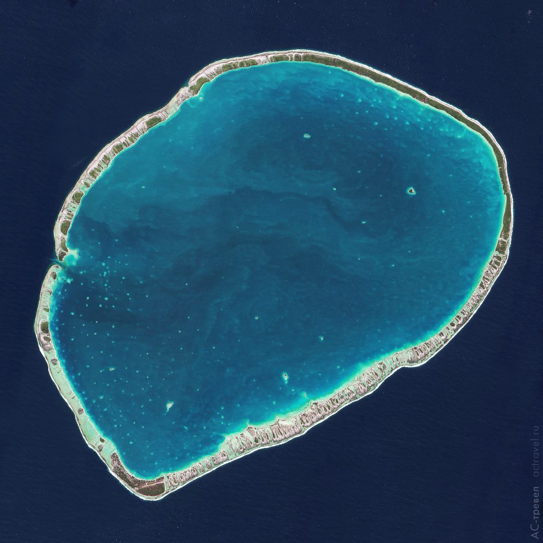 Остров-атолл Тикехау, вид из космоса