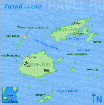Положение Yasawa Island на карте Фиджи