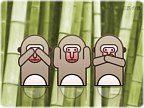 обой для рабочего стола — три обезьяны (японский буддийский символ)